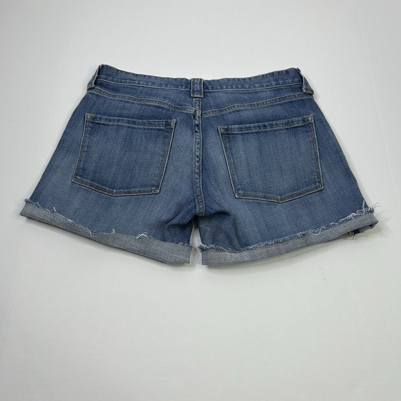 J. Crew Denim Shorts Women's 2 Medium Wash Blue Cut Off Raw Fringe Hem Stretch - Picture 2 of 9